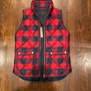 J.Crew Checkered Excursion Quilted Puffer Vest